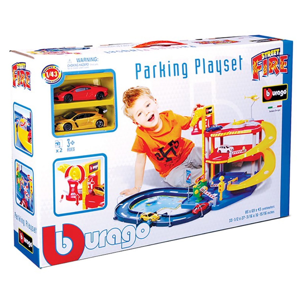 Bburago Street Fire Garage Parking Playset Unisex, 3-4 Years