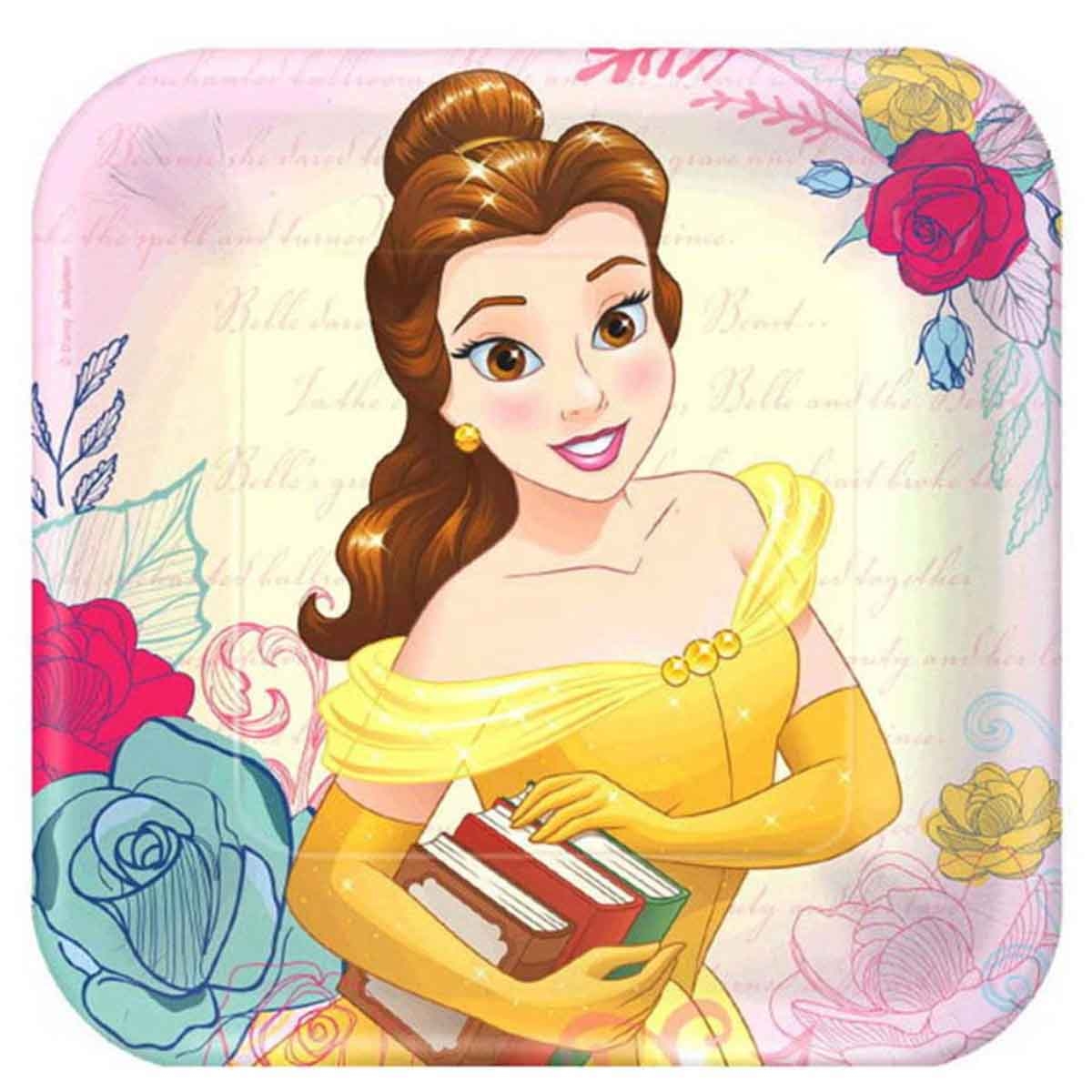 Disney Princess 9" Beauty and the Beast Square Plate
