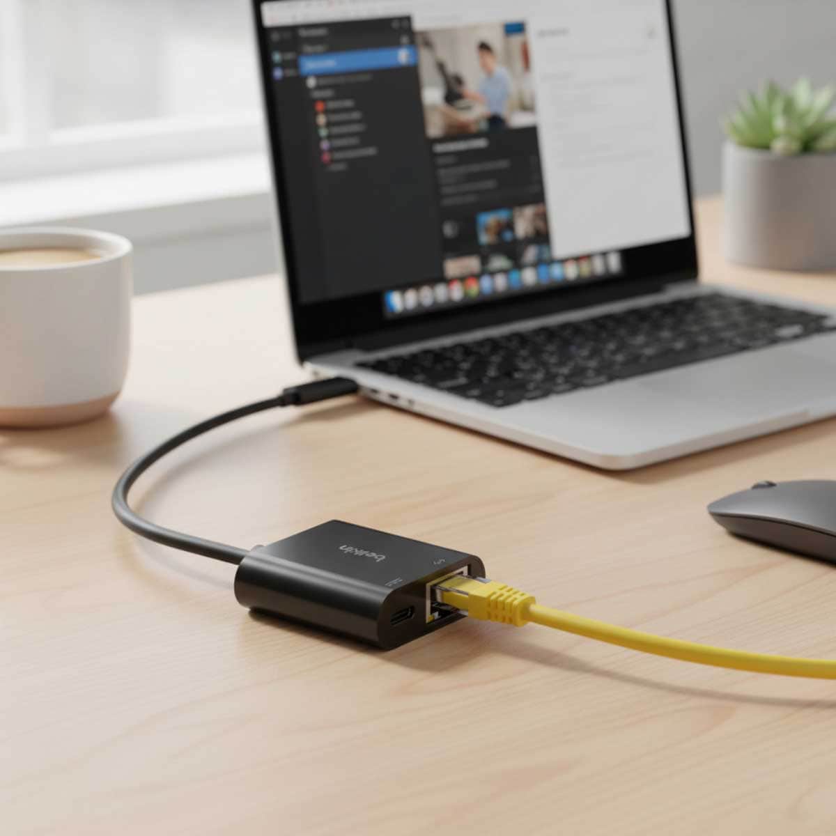 بيلكن محول USB-C إلى إيثرنت مع PD بقدرة 100 واط