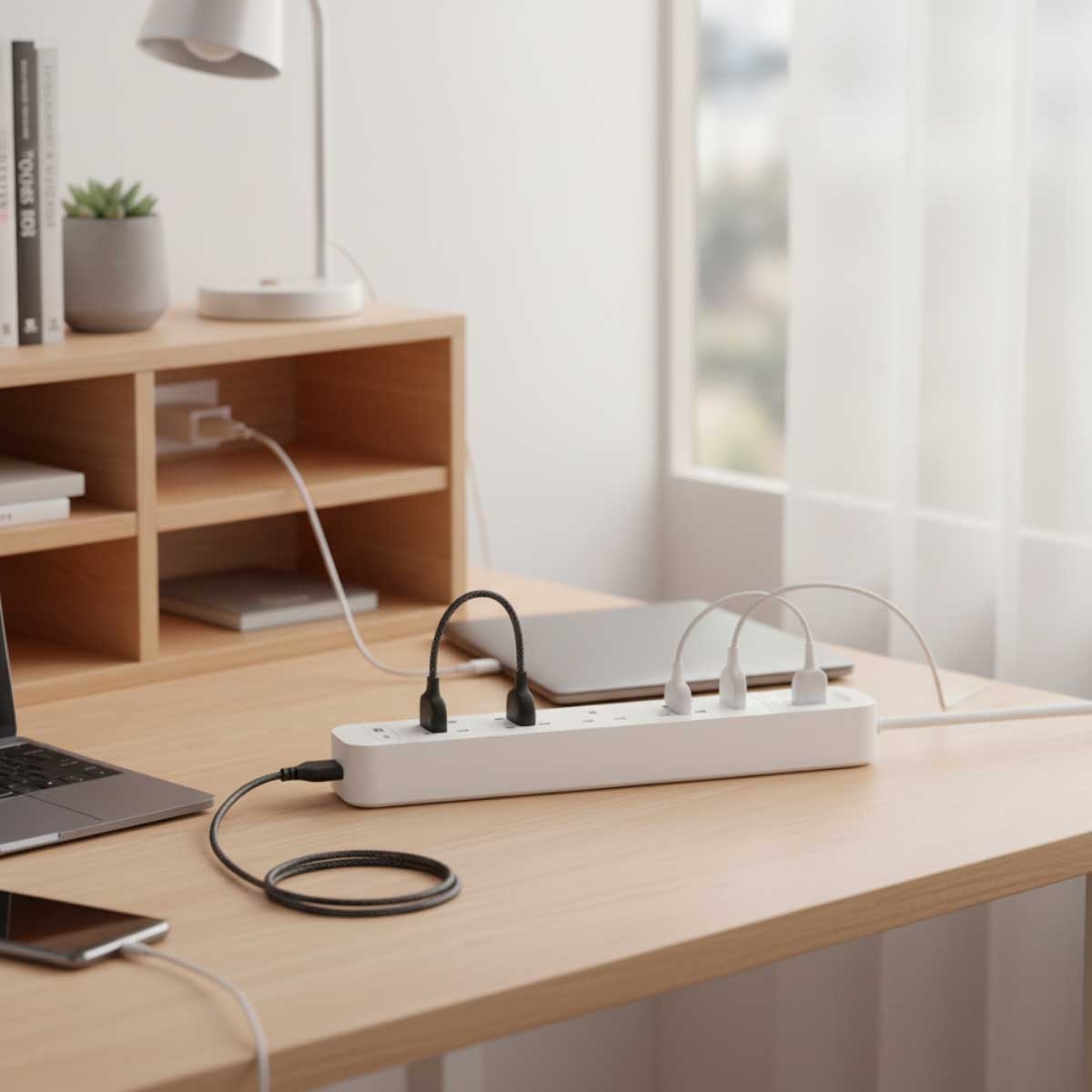 بيلكن مشترك كهربائي محمي من ارتفاع التيار بـ 4 منافذ مع USB-C وUSB-A بقدرة 18 واط بطول 2 متر