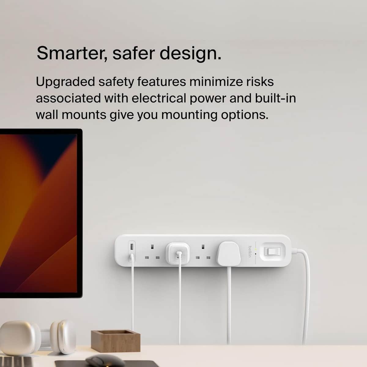 Belkin 18W USB-C & USB-A 4-Outlet Surge Protected 2m Power Strip