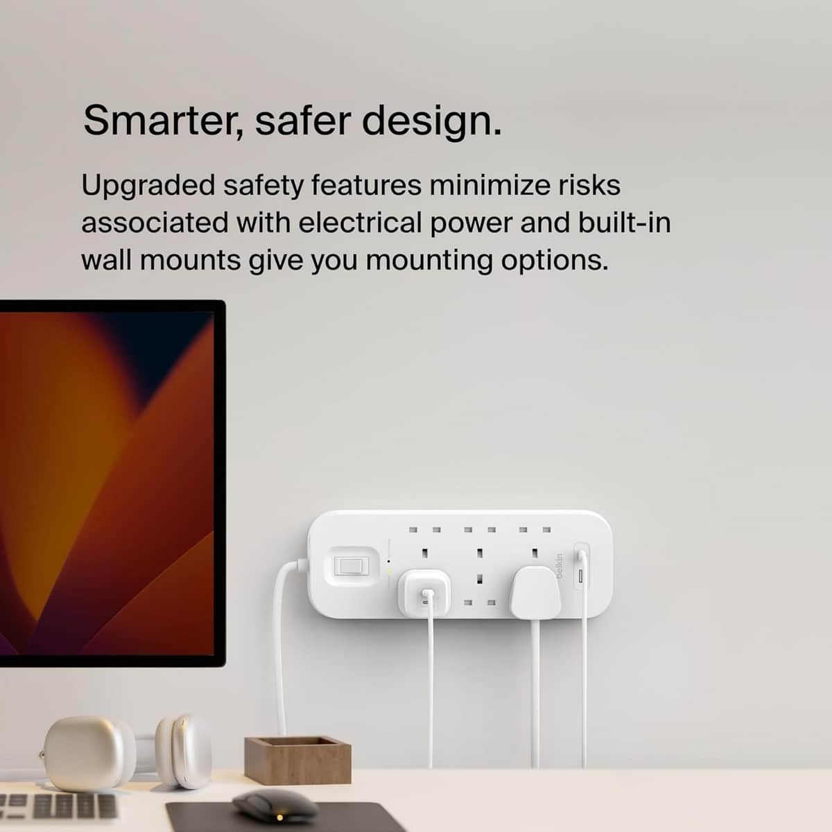 Belkin 18W USB-C & USB-A 6-Outlet Surge Protected 2m Power Strip