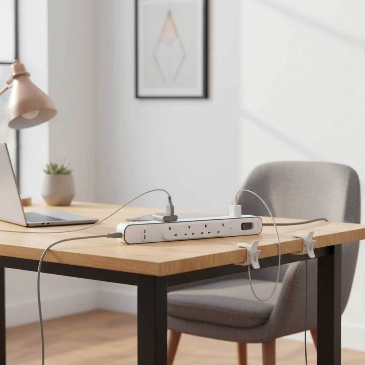 بيلكن مشترك كهرباء محمي من زيادة التيار بـ 4 منافذ ومنفذي USB