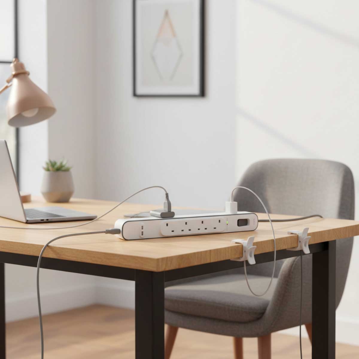 بيلكن مشترك كهرباء محمي من زيادة التيار بـ 4 منافذ ومنفذي USB
