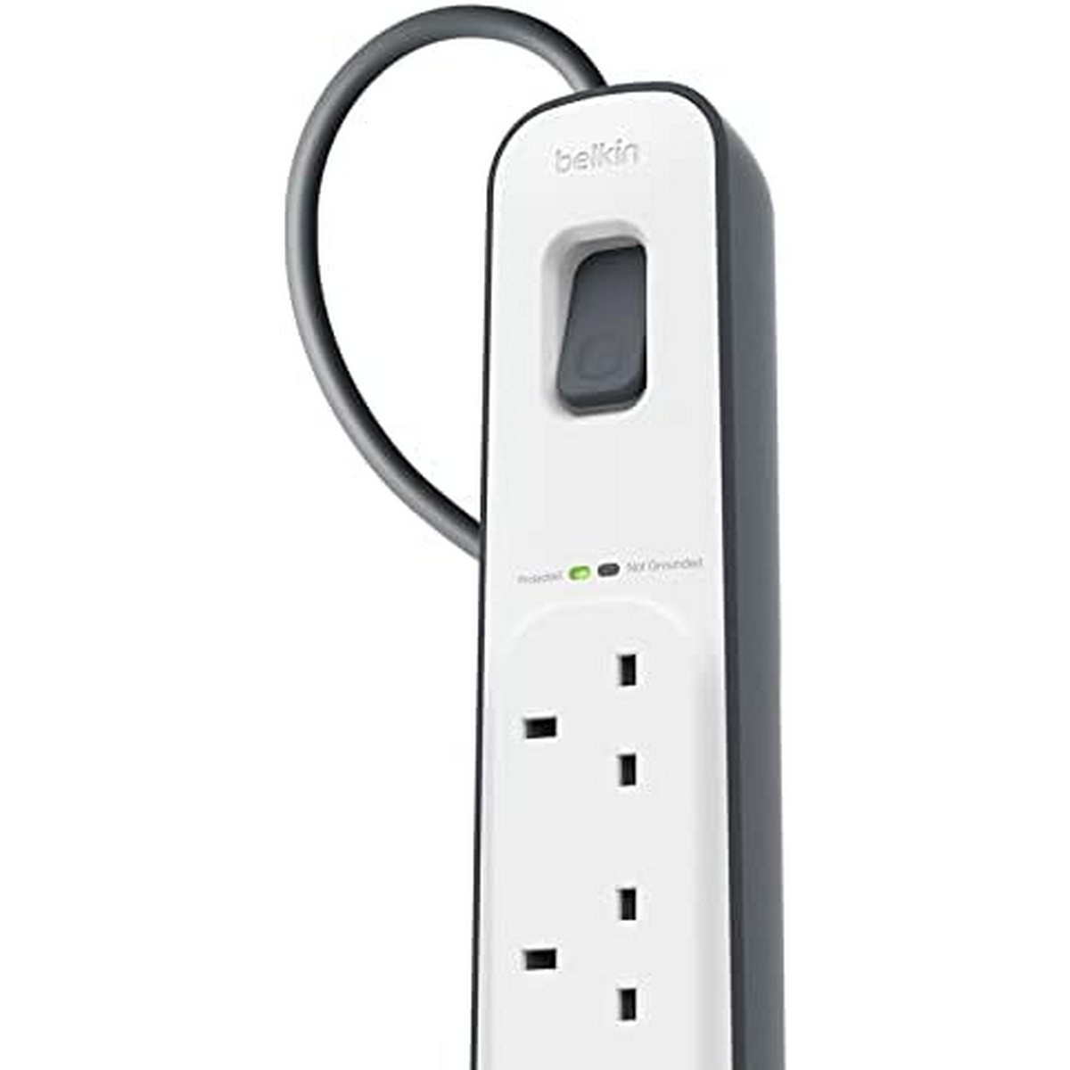 بيلكن مشترك كهرباء محمي من زيادة التيار بـ 4 منافذ ومنفذي USB