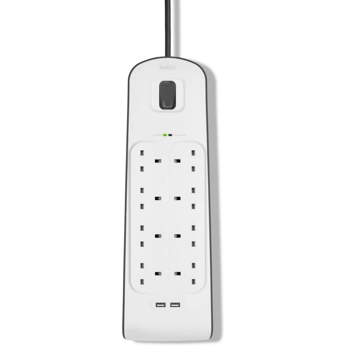 بيلكن مشترك كهرباء محمي من زيادة التيار بـ 8 منافذ ومنفذي USB