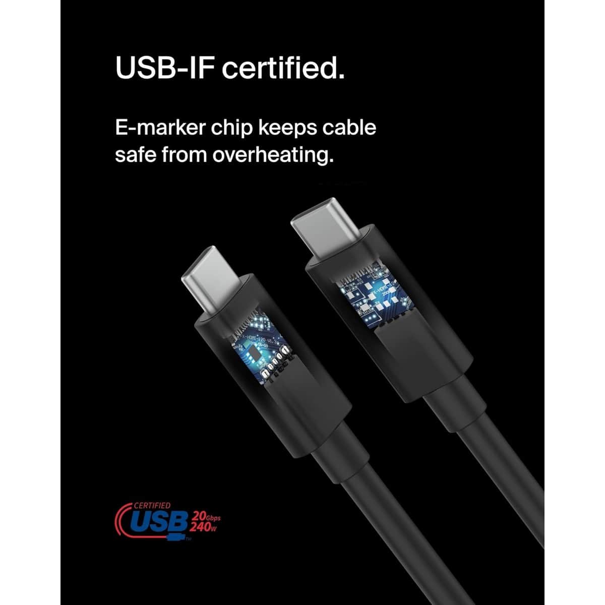 Belkin 2m 240W 4K USB4 USB-C to USB-C Cable