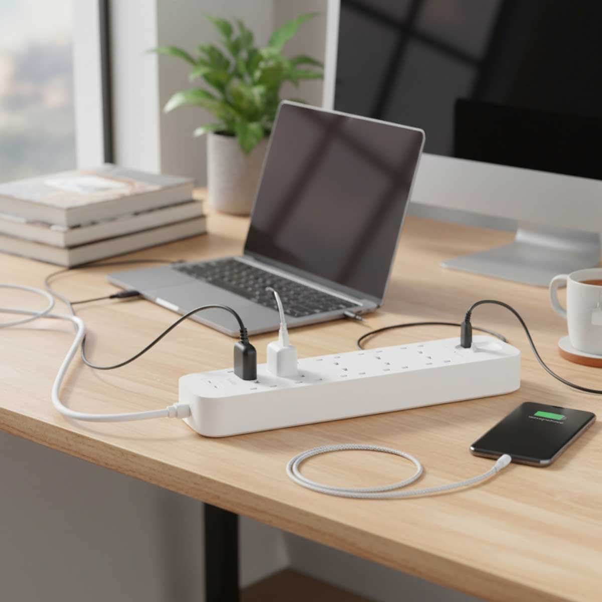 بيلكن مشترك كهربائي محمي من ارتفاع التيار بـ 8 منافذ مع USB-C مزدوج بقدرة 30 واط بطول 2 متر