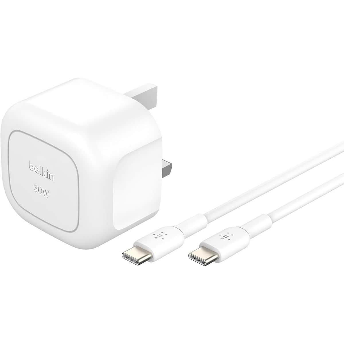 Belkin 30W USB-C Cube Wall Charger & 1m USB-C to USB-C Cable Set