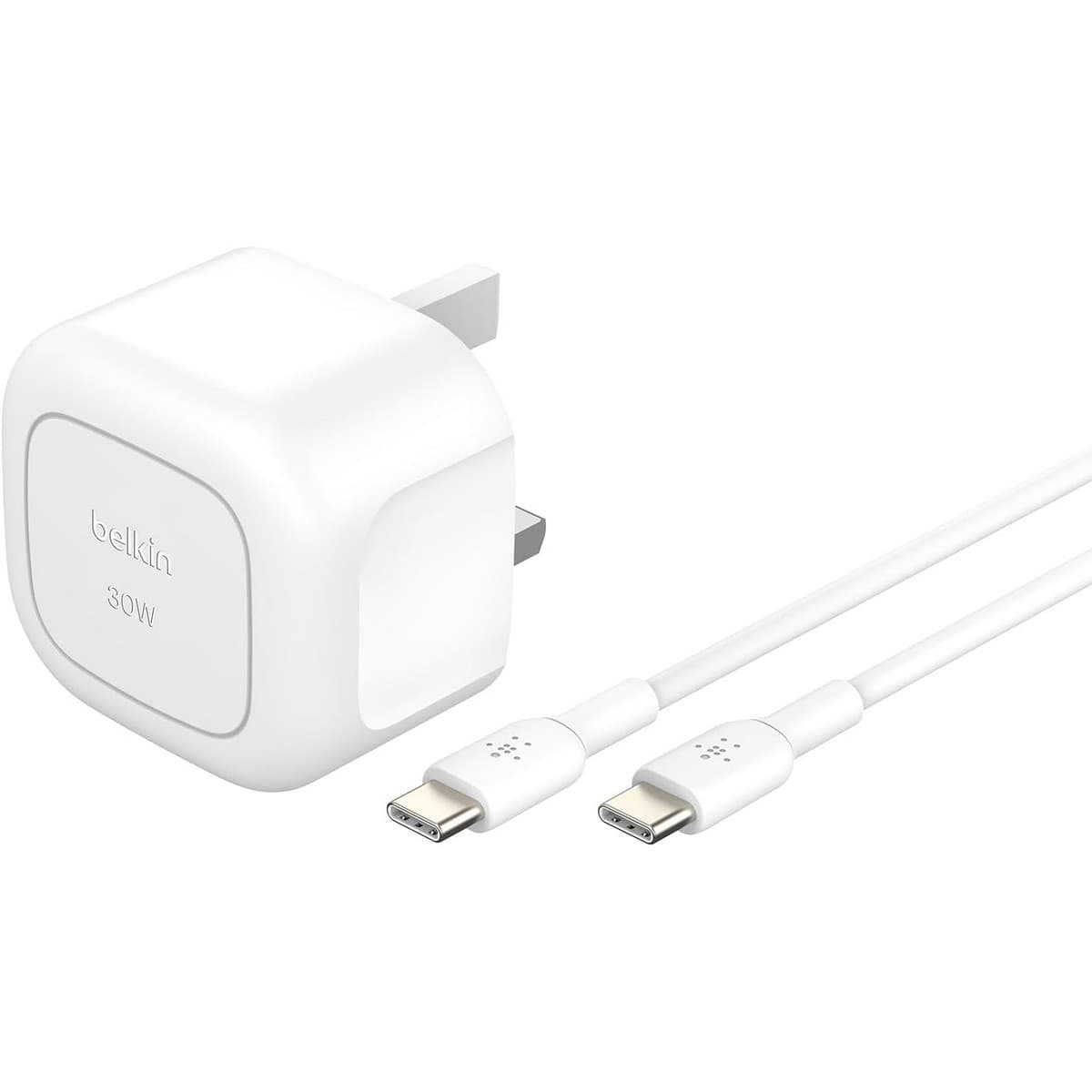 Belkin 30W USB-C Cube Wall Charger & 1m USB-C to USB-C Cable Set