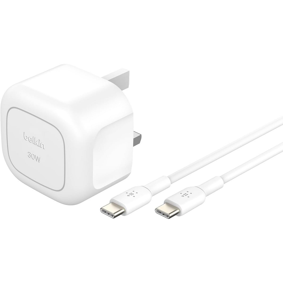 Belkin 30W USB-C Cube Wall Charger & 1m USB-C to USB-C Cable Set