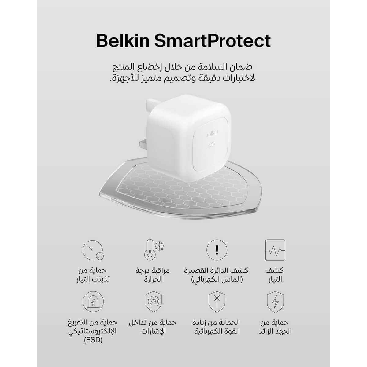 Belkin 30W USB-C Cube Wall Charger & 1m USB-C to USB-C Cable Set