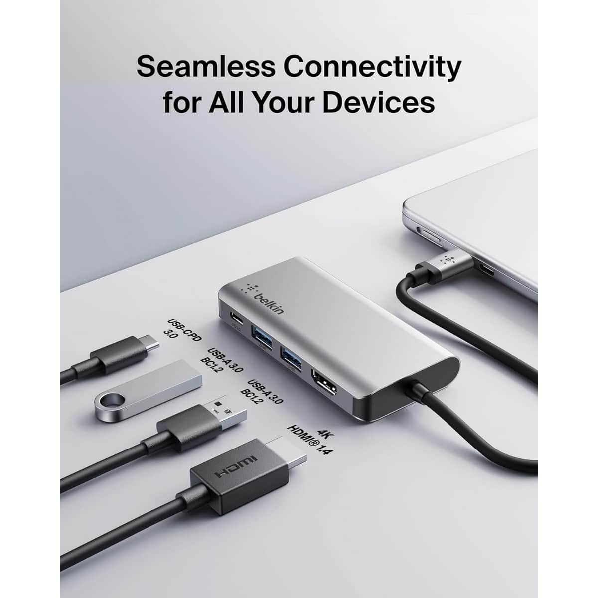 بيلكن محول متعدد المنافذ USB-C 4 في 1