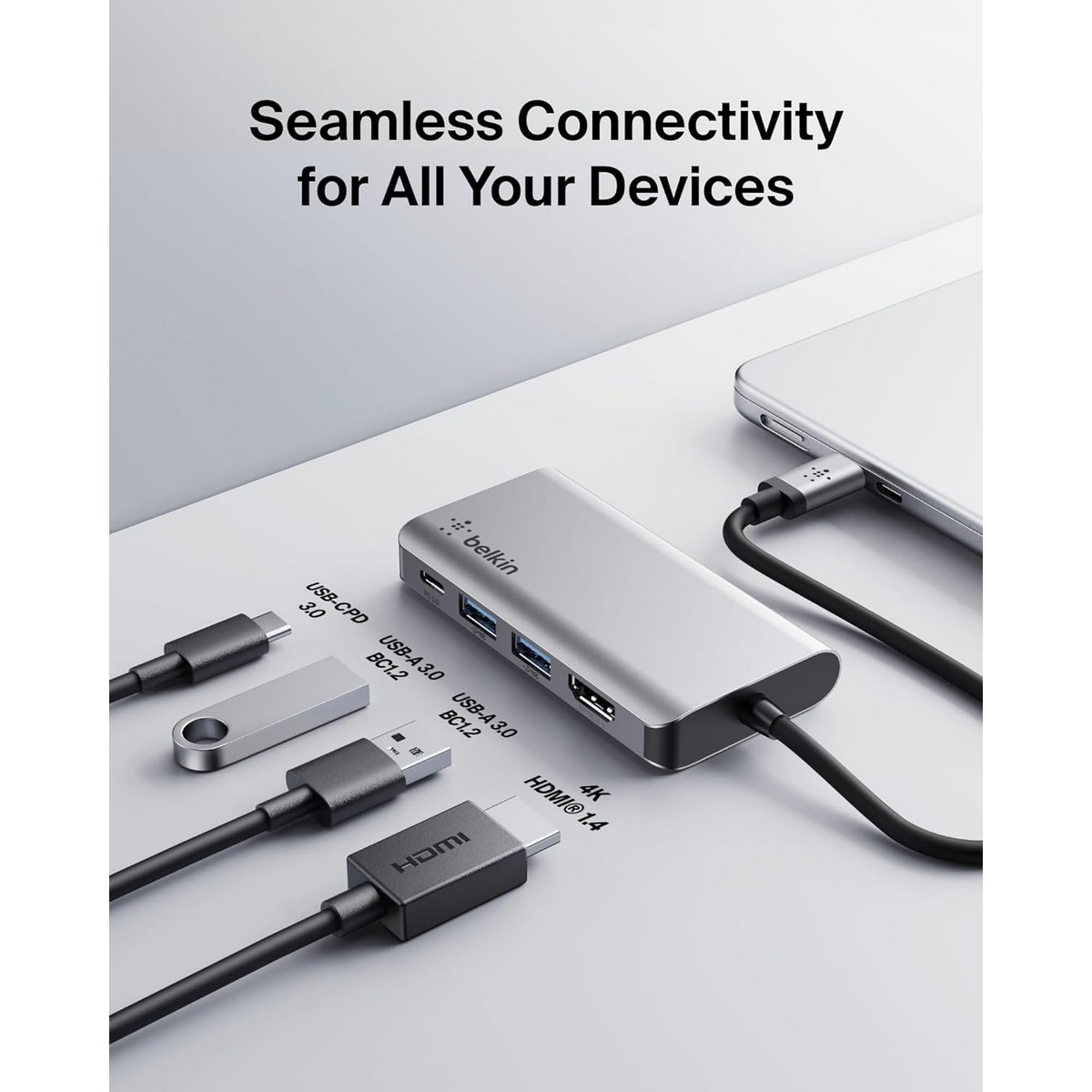 بيلكن محول متعدد المنافذ USB-C 4 في 1