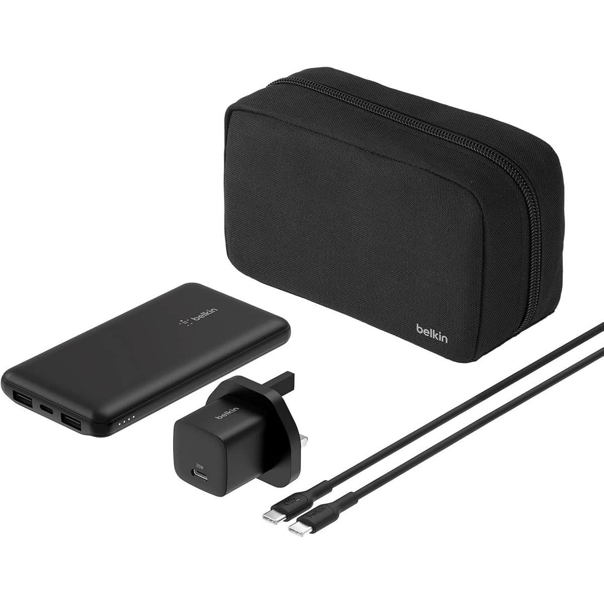 Belkin Black 10000mAh 15W Power Bank & 25W Wall Charger Travel Set