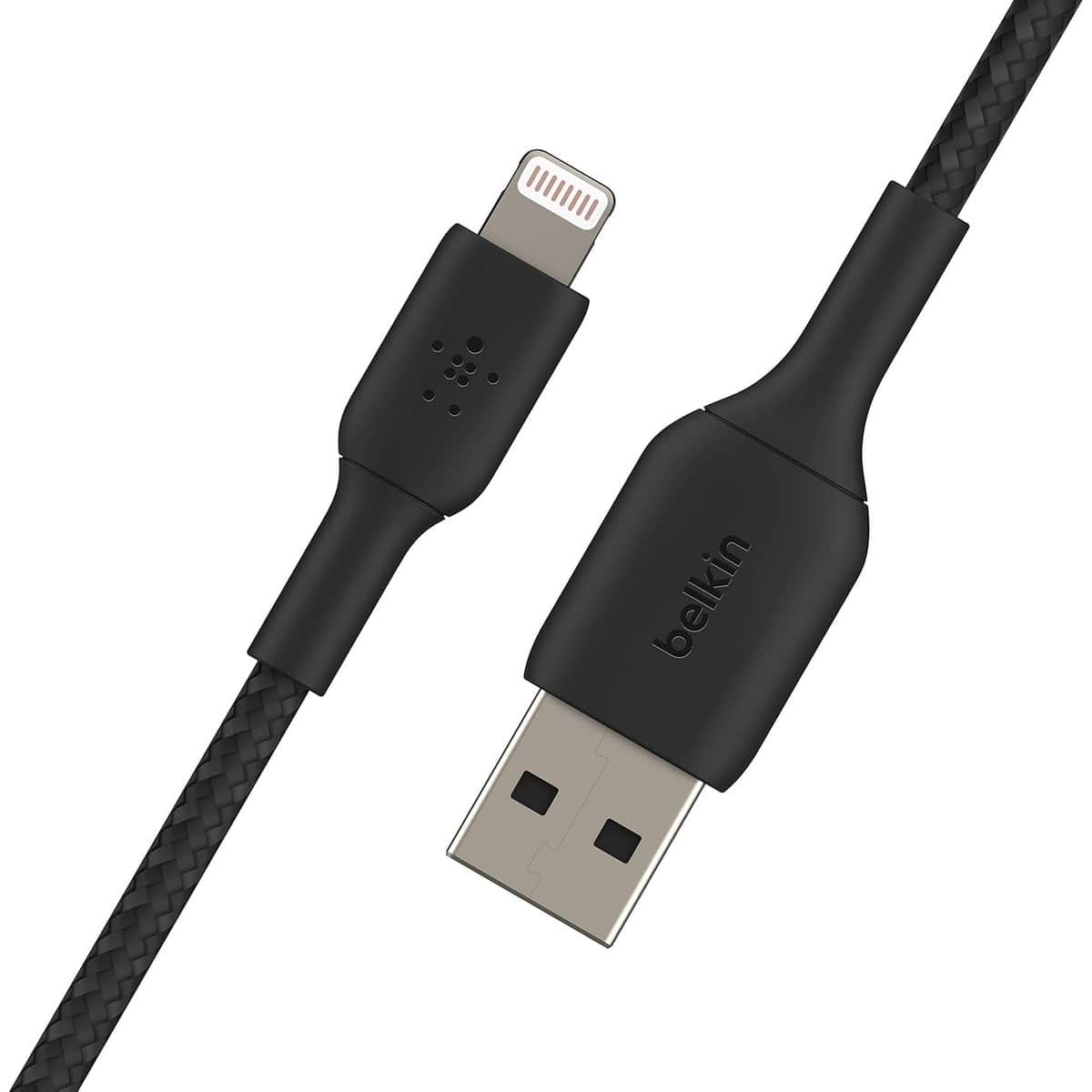 بيلكن أسود كابل USB-A إلى Lightning مجدول بوست تشارج بطول 15 سم