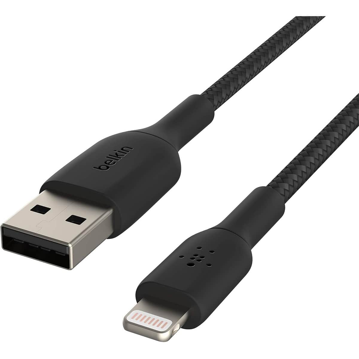 بيلكن أسود كابل USB-A إلى Lightning مجدول بوست تشارج بطول 15 سم