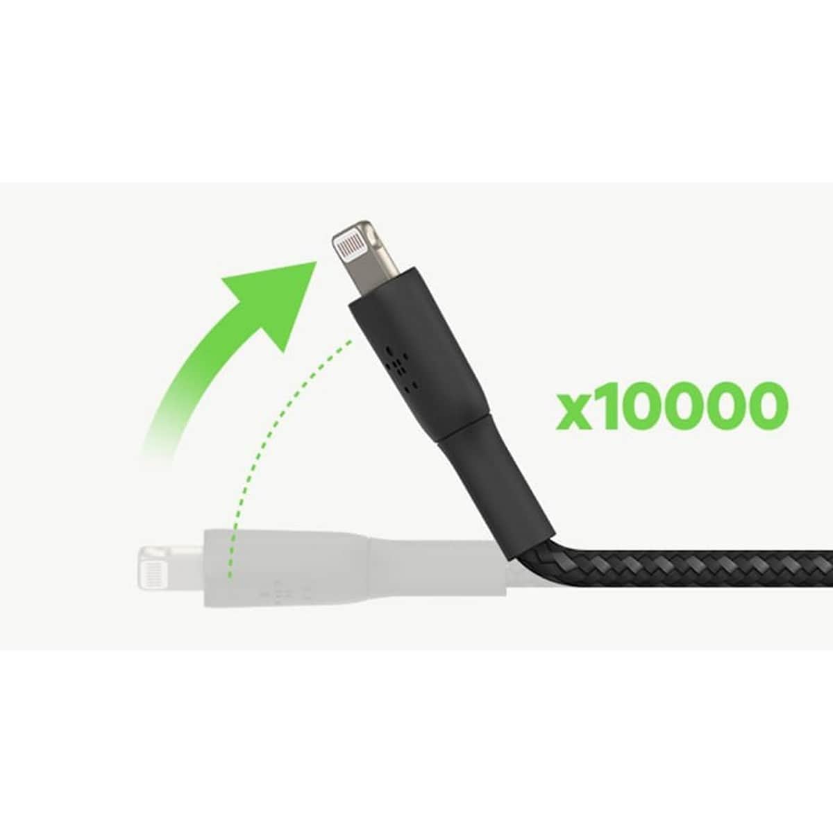 بيلكن أسود كابل USB-A إلى Lightning مجدول بوست تشارج بطول 15 سم