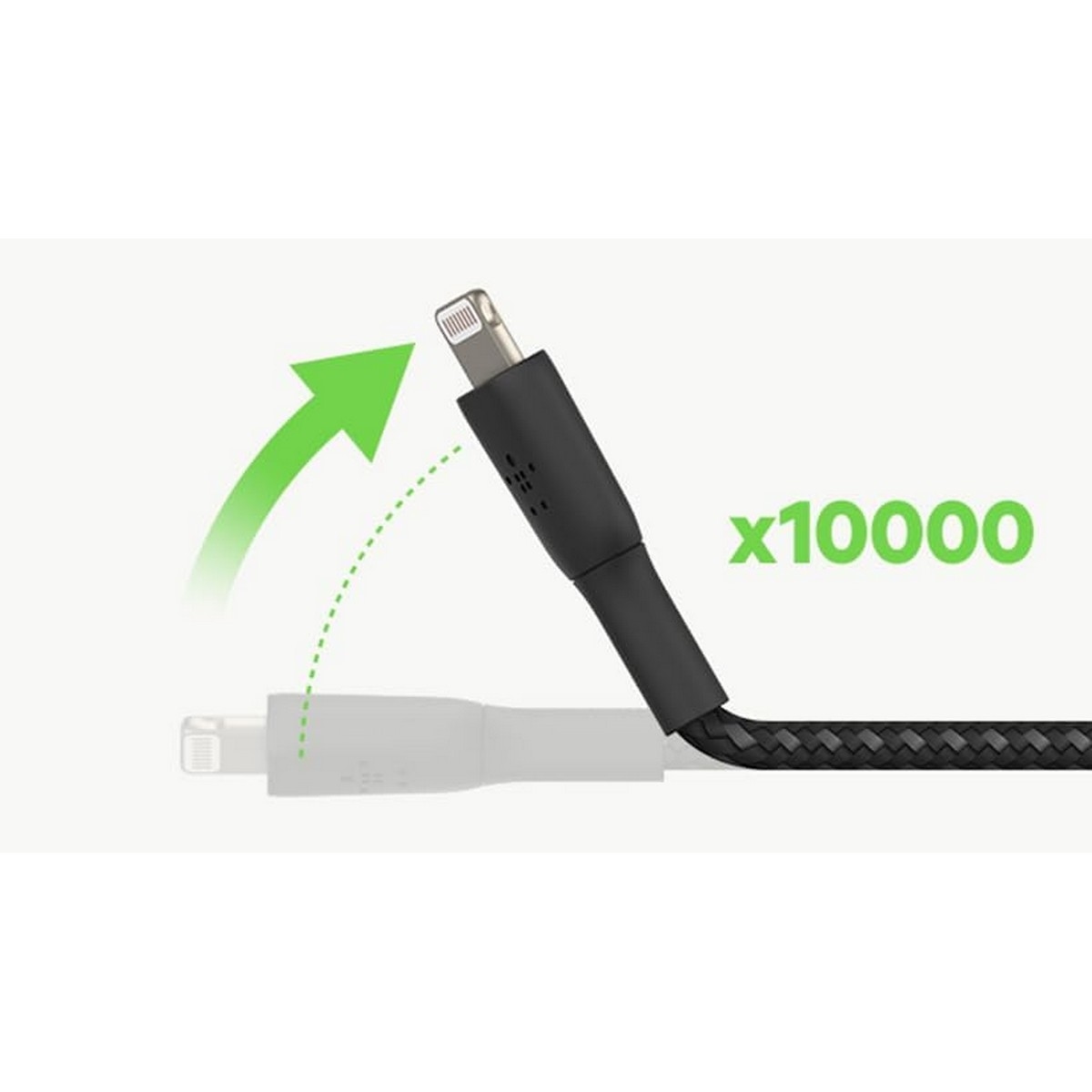 بيلكن أسود كابل USB-A إلى Lightning مجدول بوست تشارج بطول 15 سم