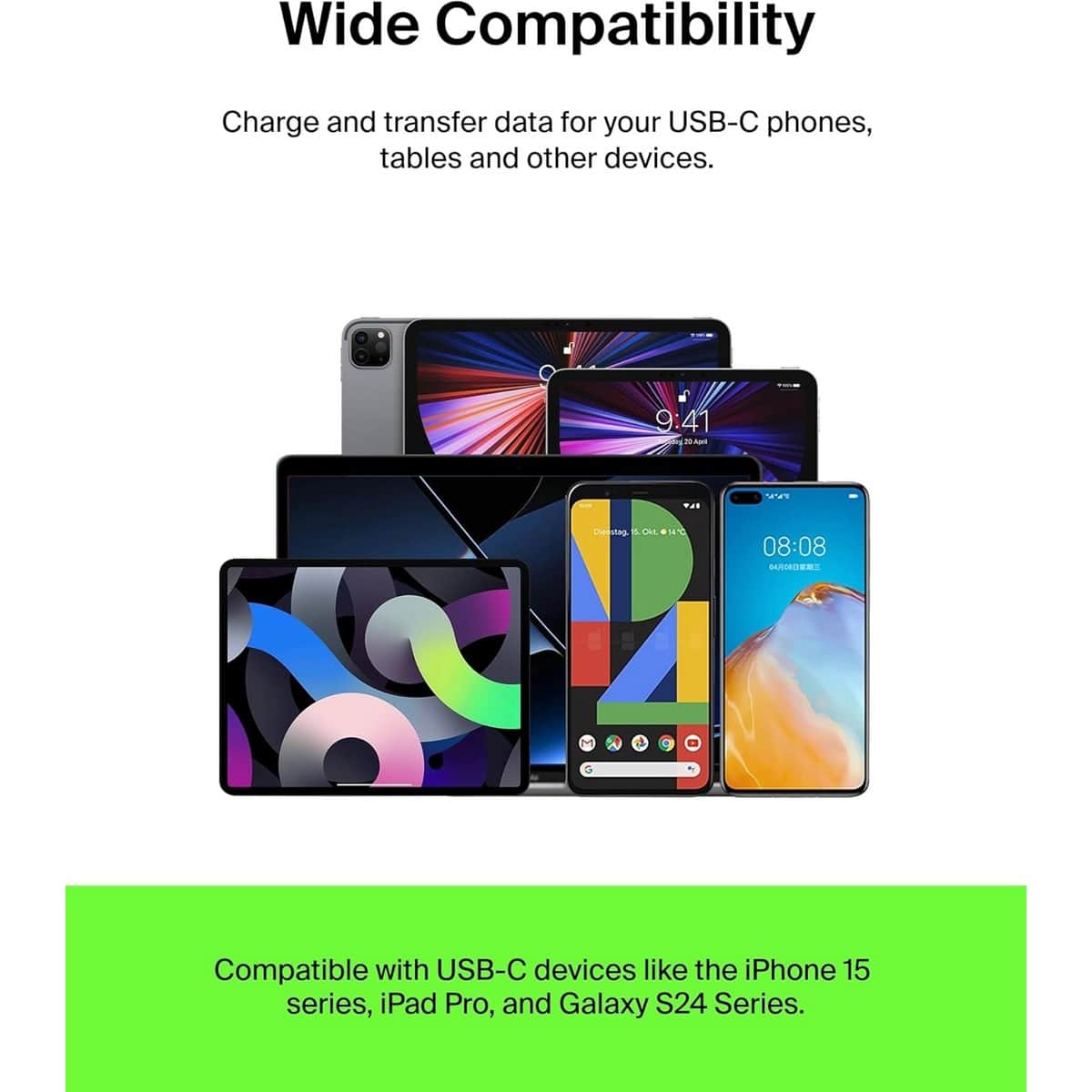 بيلكن أسود كابل USB-A إلى USB-C مجدول بوست تشارج بطول 1 متر
