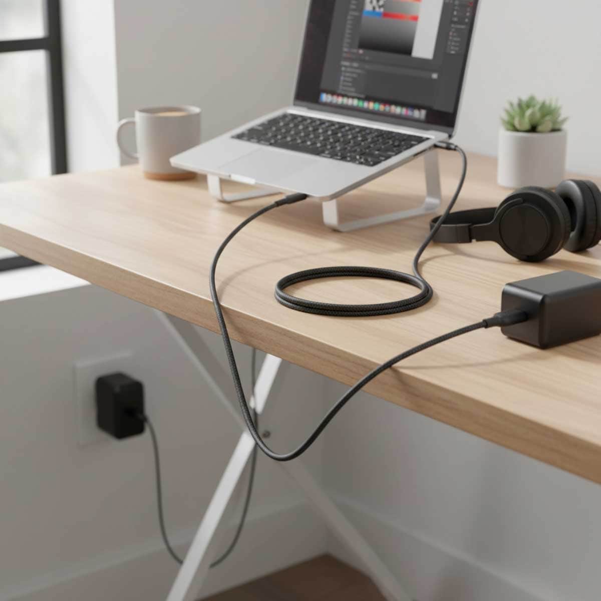 بيلكن أسود كابل USB-C إلى USB-C مجدول بوست تشارج بطول 1 متر