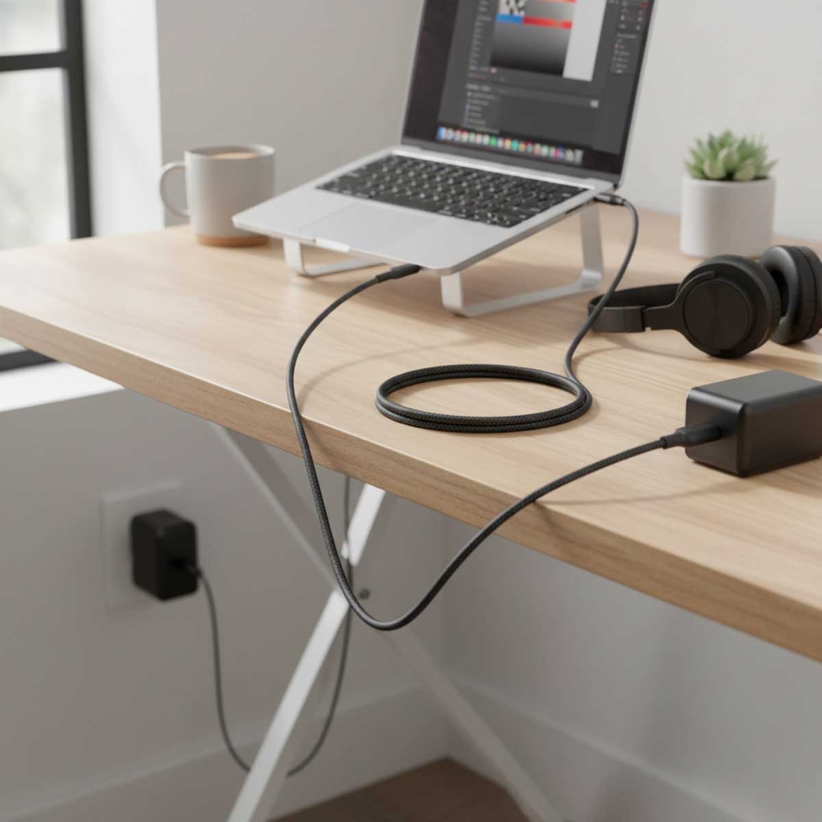 بيلكن أسود كابل USB-C إلى USB-C مجدول بوست تشارج بطول 1 متر