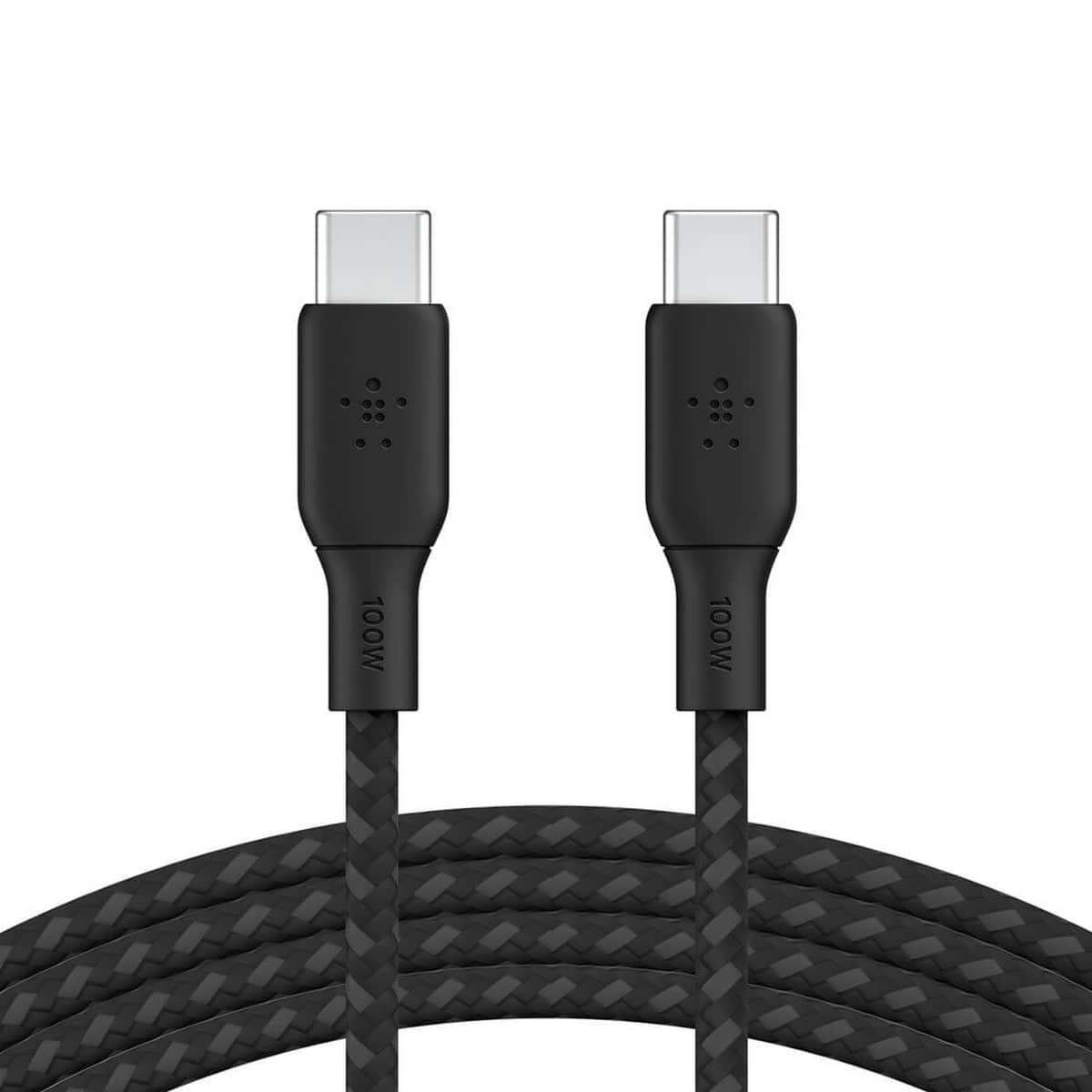 بيلكن كابل USB-C إلى USB-C مضفر بقدرة 100 واط بطول 2 متر