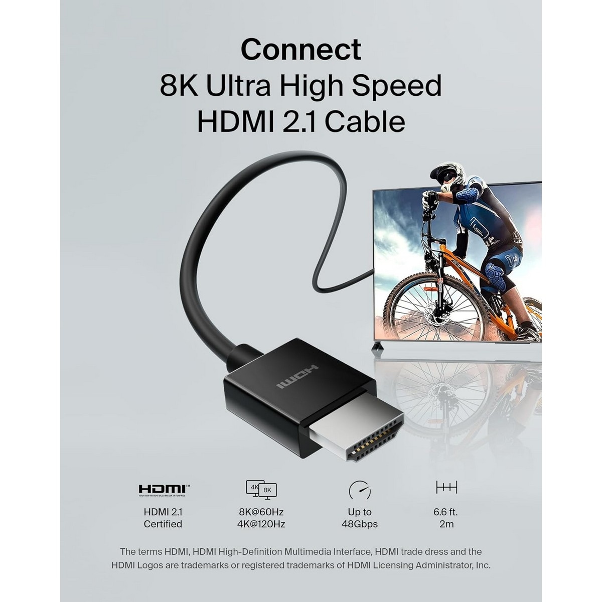 بيلكن أسود كابل HDMI 2.1 فائق السرعة Ultra HD بطول 2 متر