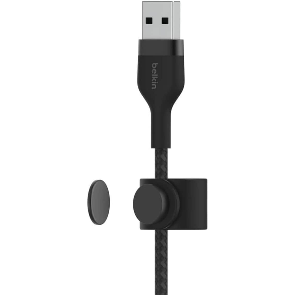 بيلكن أسود كابل USB-A إلى Lightning مجدول بوست تشارج برو Flex بطول 3 متر