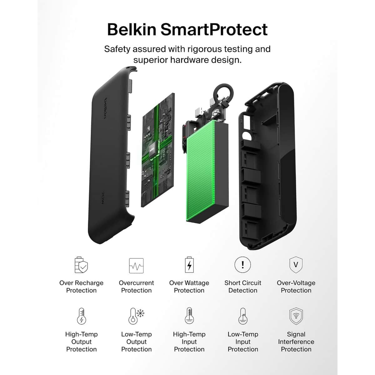 بيلكن باور بانك بوست تشارج أسود بسعة 20000mAh مع شاشة رقمية
