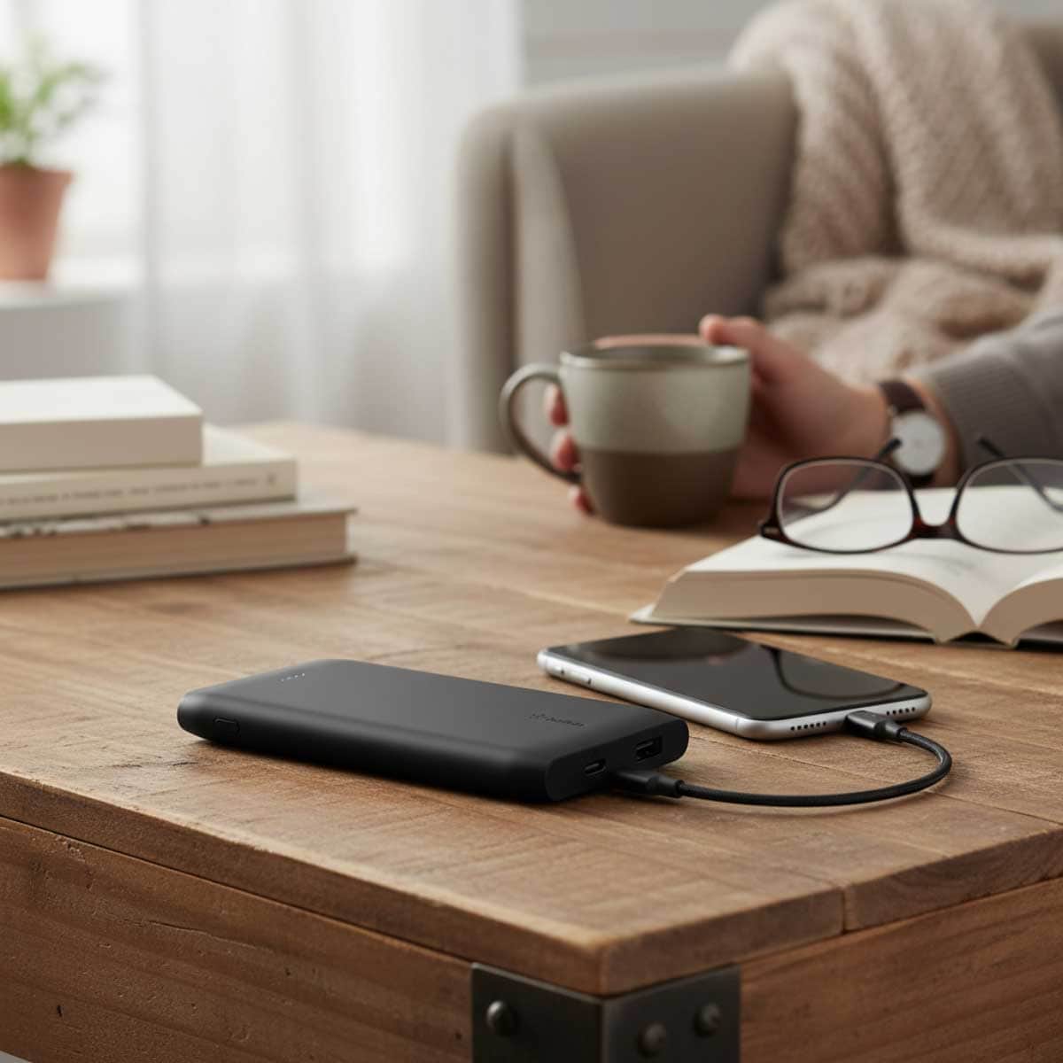 بيلكن أسود بوست تشارج باور بانك 10000mAh مع طقم كابل USB-C