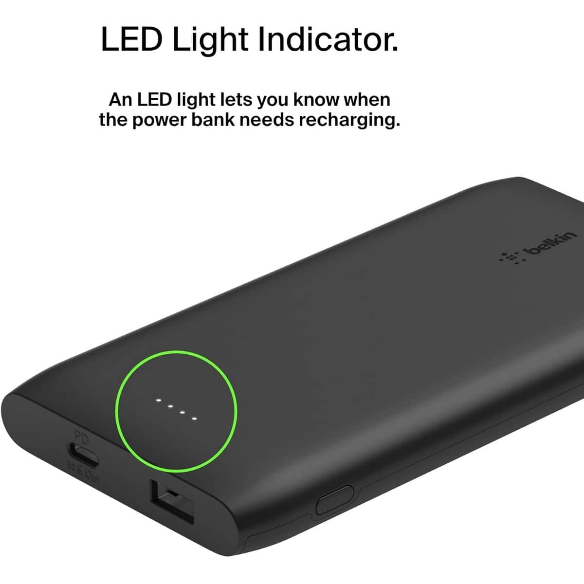 بيلكن أسود بوست تشارج باور بانك 10000mAh مع طقم كابل USB-C