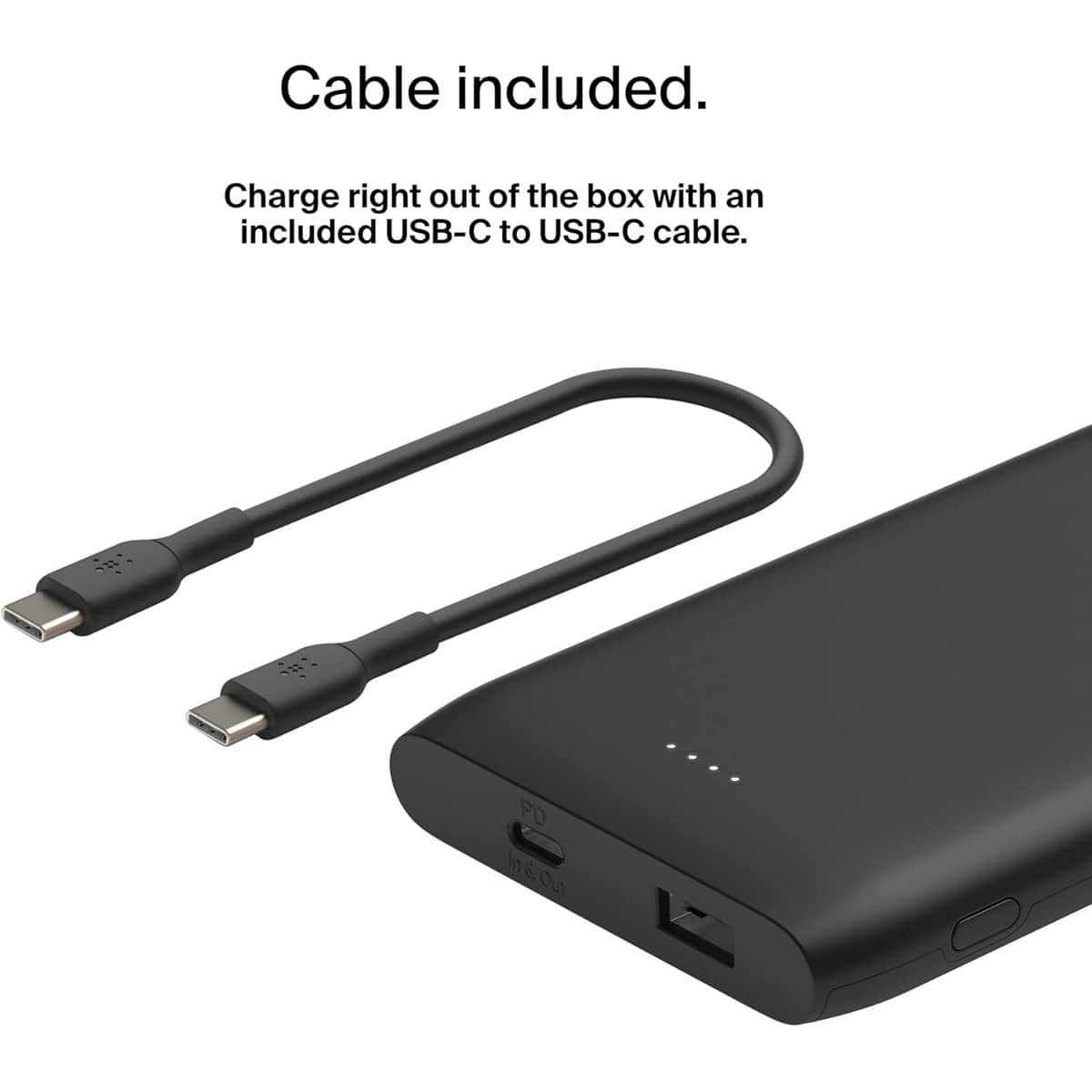بيلكن أسود بوست تشارج باور بانك 10000mAh مع طقم كابل USB-C