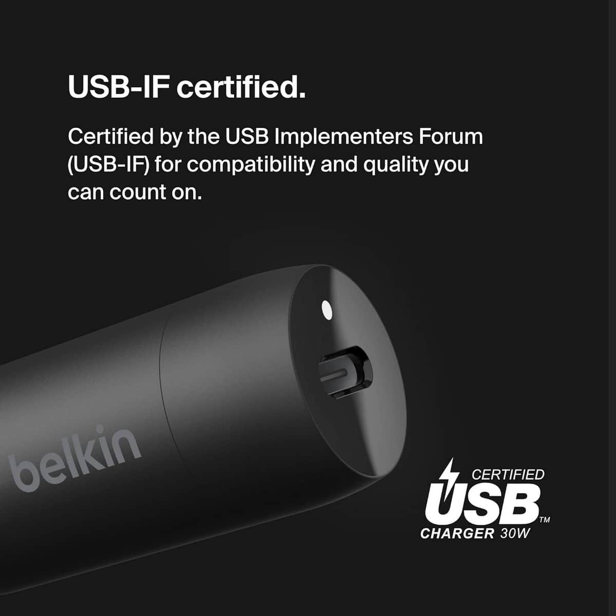 Belkin Black PPS PD 30W USB-C Car Charger