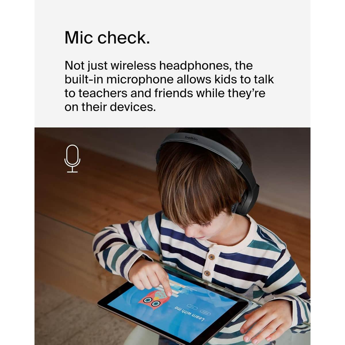 Belkin Black Soundform USB-C Wired On-Ear Kids Headphones