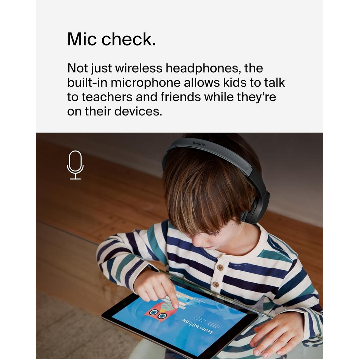 بيلكن سماعات أطفال سلكية ساوند فورم USB-C سوداء بتصميم على الأذن