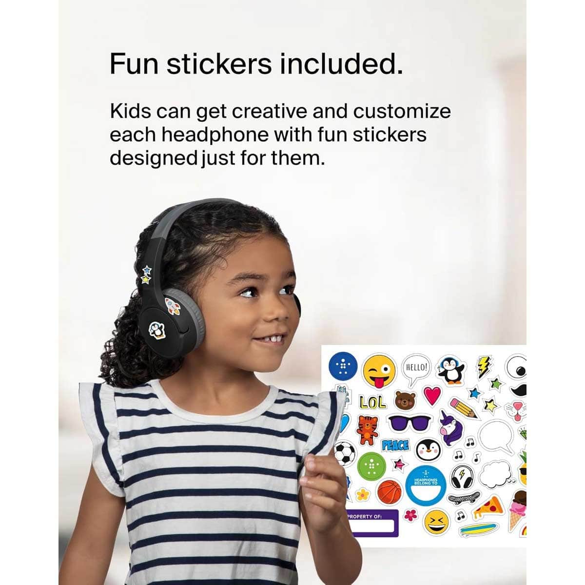 Belkin Black Soundform USB-C Wired On-Ear Kids Headphones