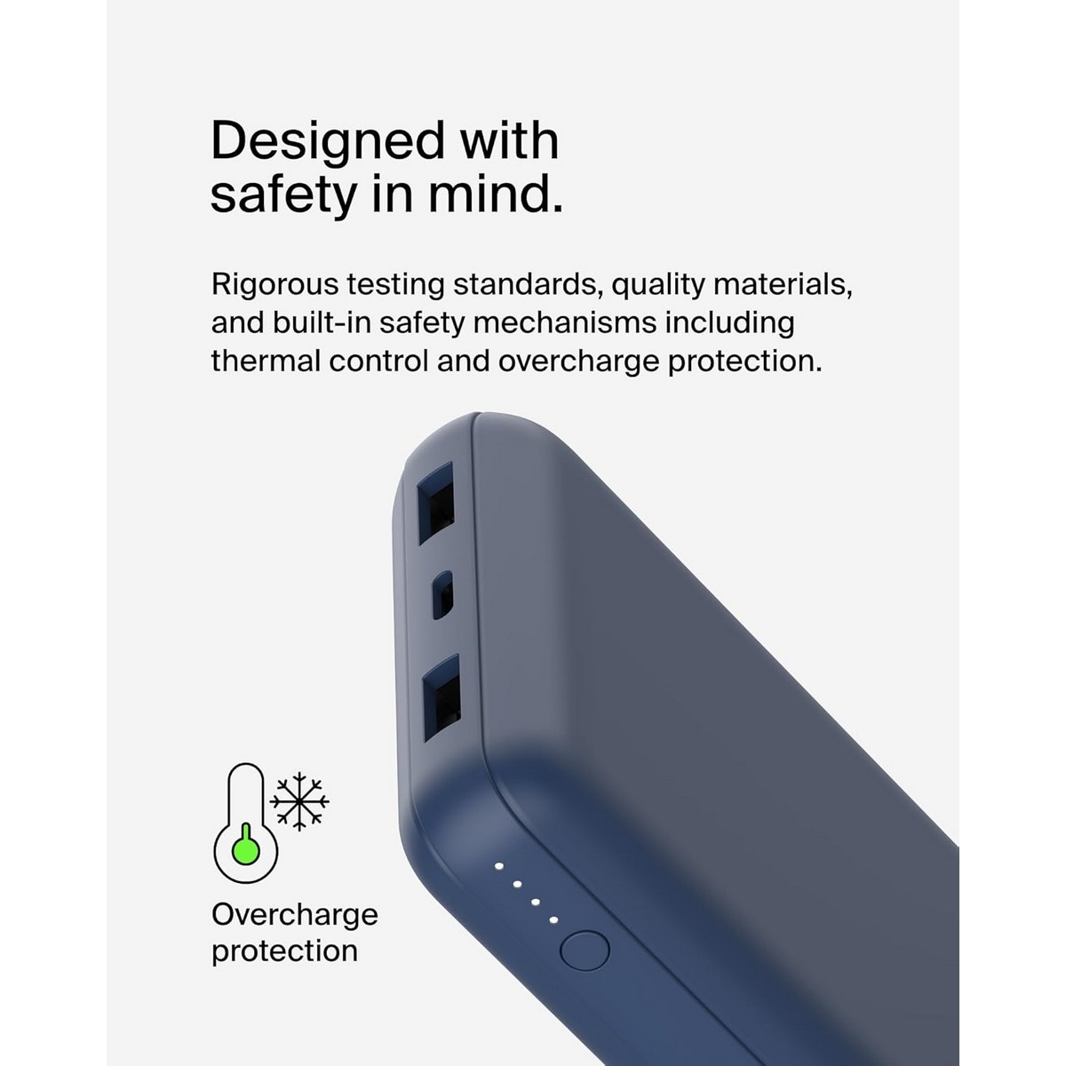 بيلكن باور بانك 20000mAh بقدرة 15 واط مع طقم كابل USB-A إلى USB-C