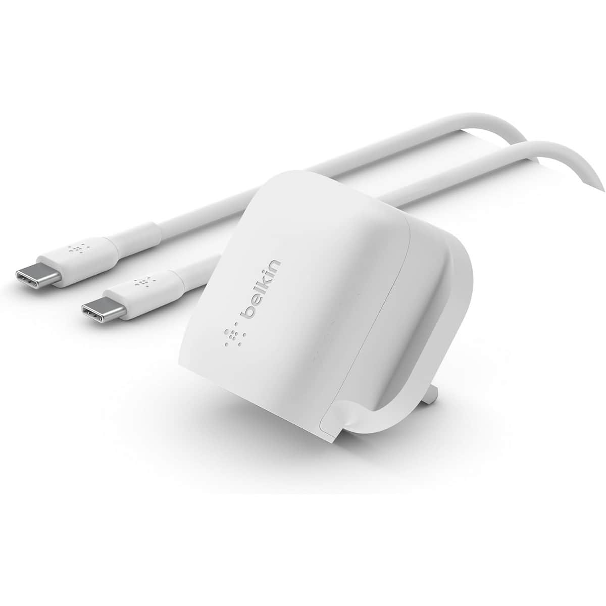 بيلكن بوست تشارج PPS 20W شاحن حائط USB-C مع طقم كابل USB-C إلى USB-C بطول 1 متر