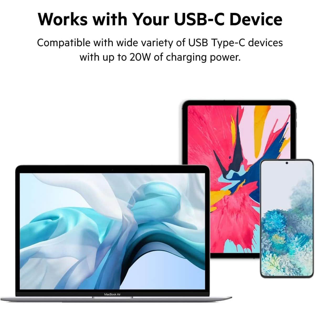 بيلكن بوست تشارج PPS 20W شاحن حائط USB-C مع طقم كابل USB-C إلى USB-C بطول 1 متر