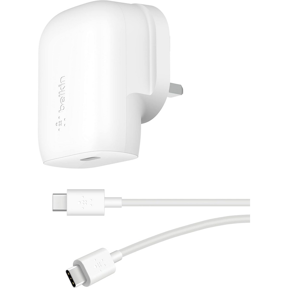 بيلكن بوست تشارج PPS PD 3.0 شاحن حائط USB-C بقدرة 30 واط مع طقم كابل USB-C إلى USB-C بطول 1 متر