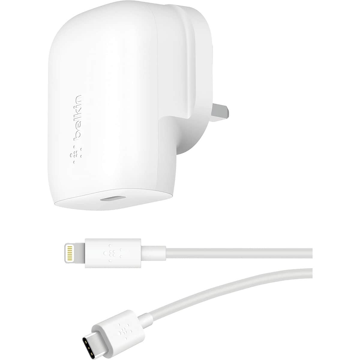 بيلكن بوست تشارج PPS PD 3.0 شاحن حائط USB-C بقدرة 30 واط مع طقم كابل USB-C إلى Lightning