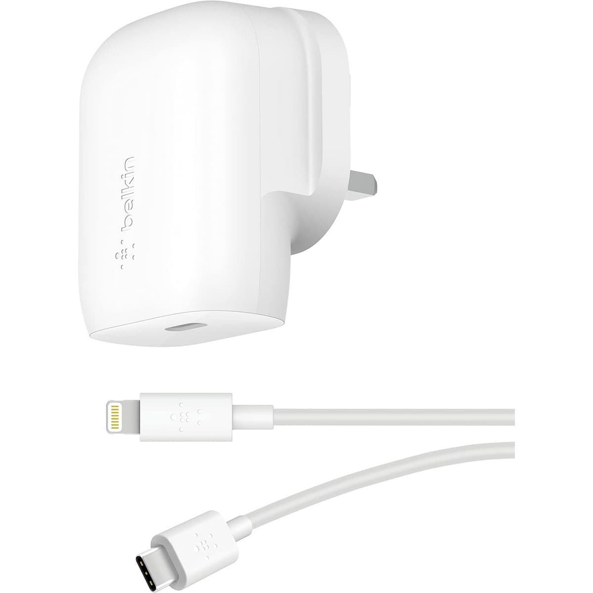 بيلكن بوست تشارج PPS PD 3.0 شاحن حائط USB-C بقدرة 30 واط مع طقم كابل USB-C إلى Lightning