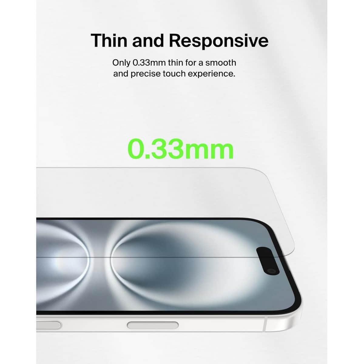 Belkin Clear Tempered Glass Screen Protector with EZ Tray for iPhone 14 Pro, 15 Pro & 16 Pro