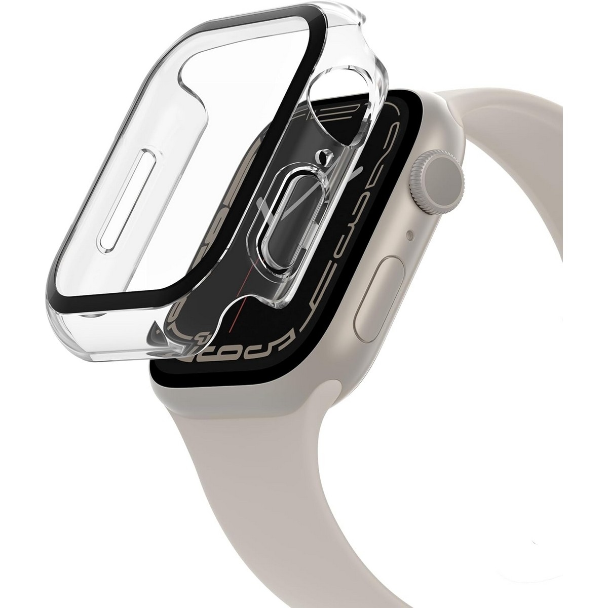 Belkin Clear TemperedCurve 41mm Screen Protector Bumper Case Set for Apple Watch Series 7