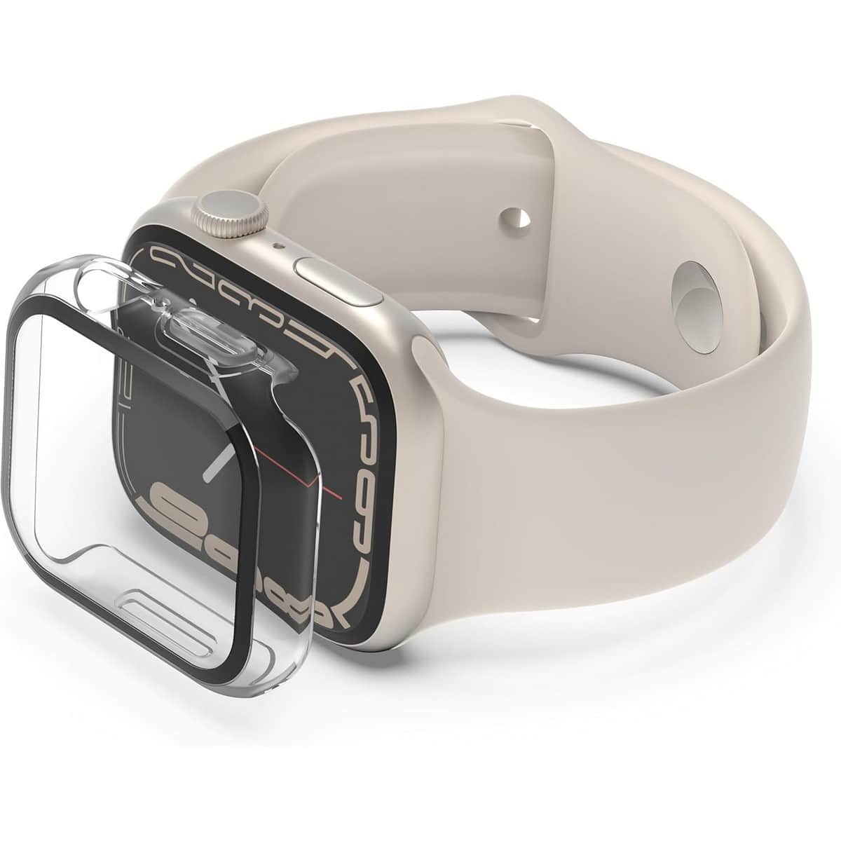 Belkin Clear TemperedCurve 41mm Screen Protector Bumper Case Set for Apple Watch Series 7