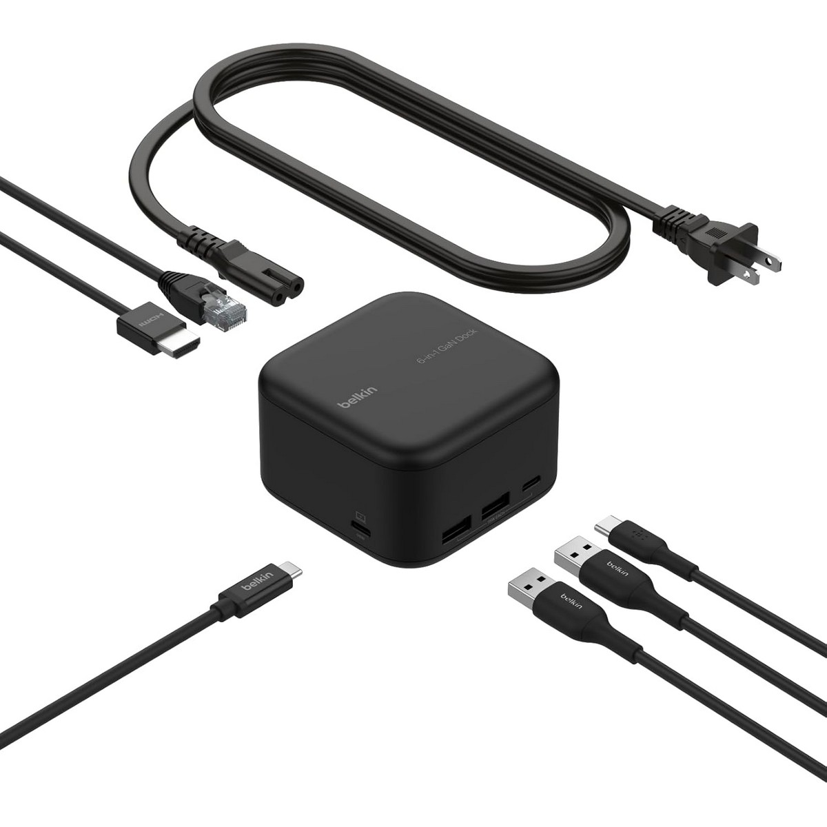 بيلكن موزع كونيكت Core GaN بقدرة 130 واط 6 في 1 بمنفذ USB-C
