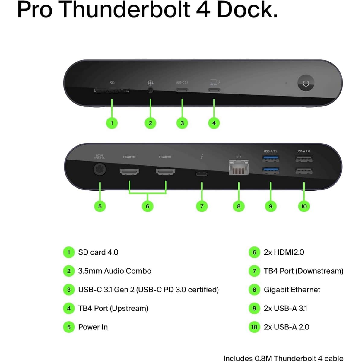 Belkin Connect Pro 12-Port Thunderbolt 4 Dock Hub
