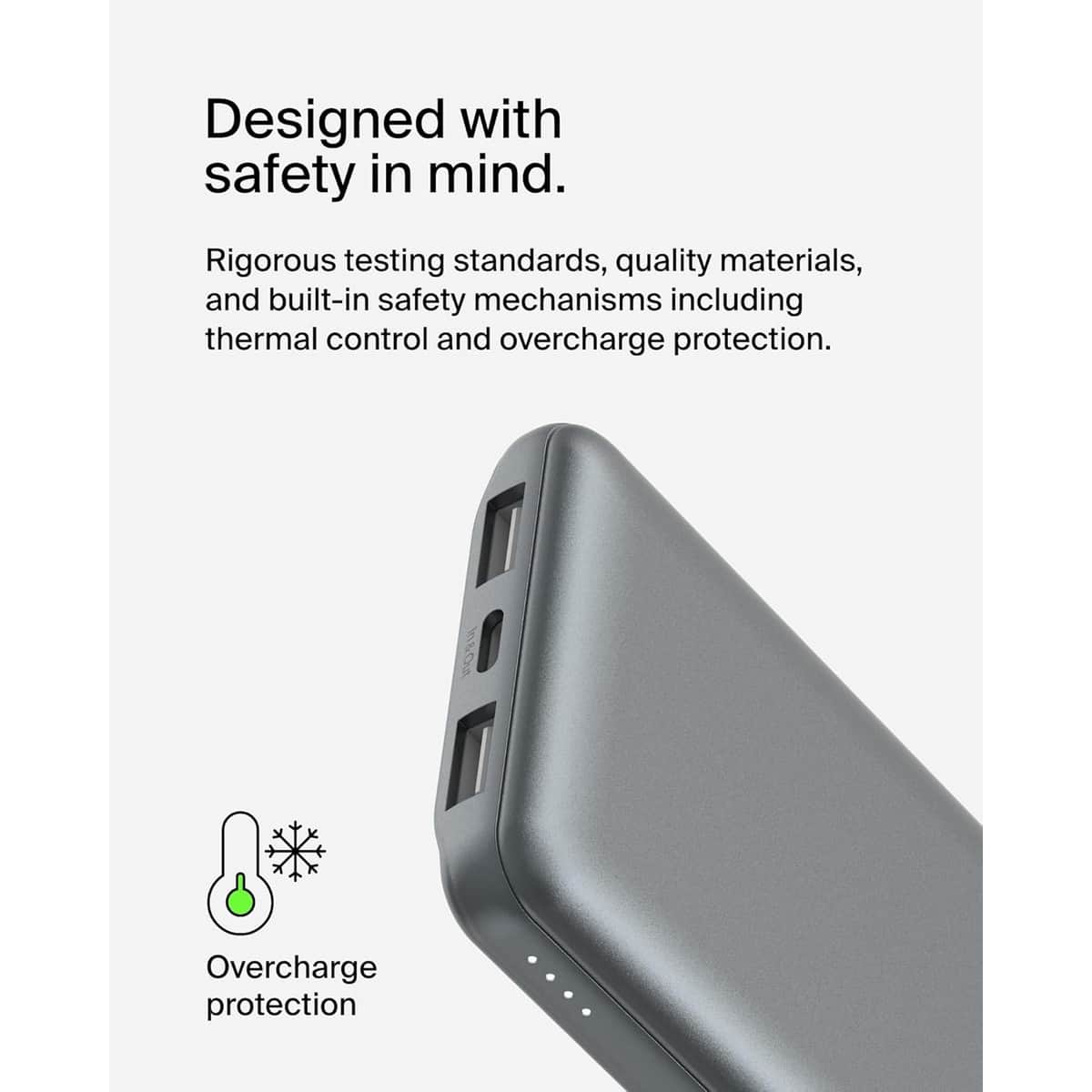 بيلكن باور بانك بوست تشارج بسعة 10000mAh مع 3 منافذ وطقم كابل USB-A إلى USB-C