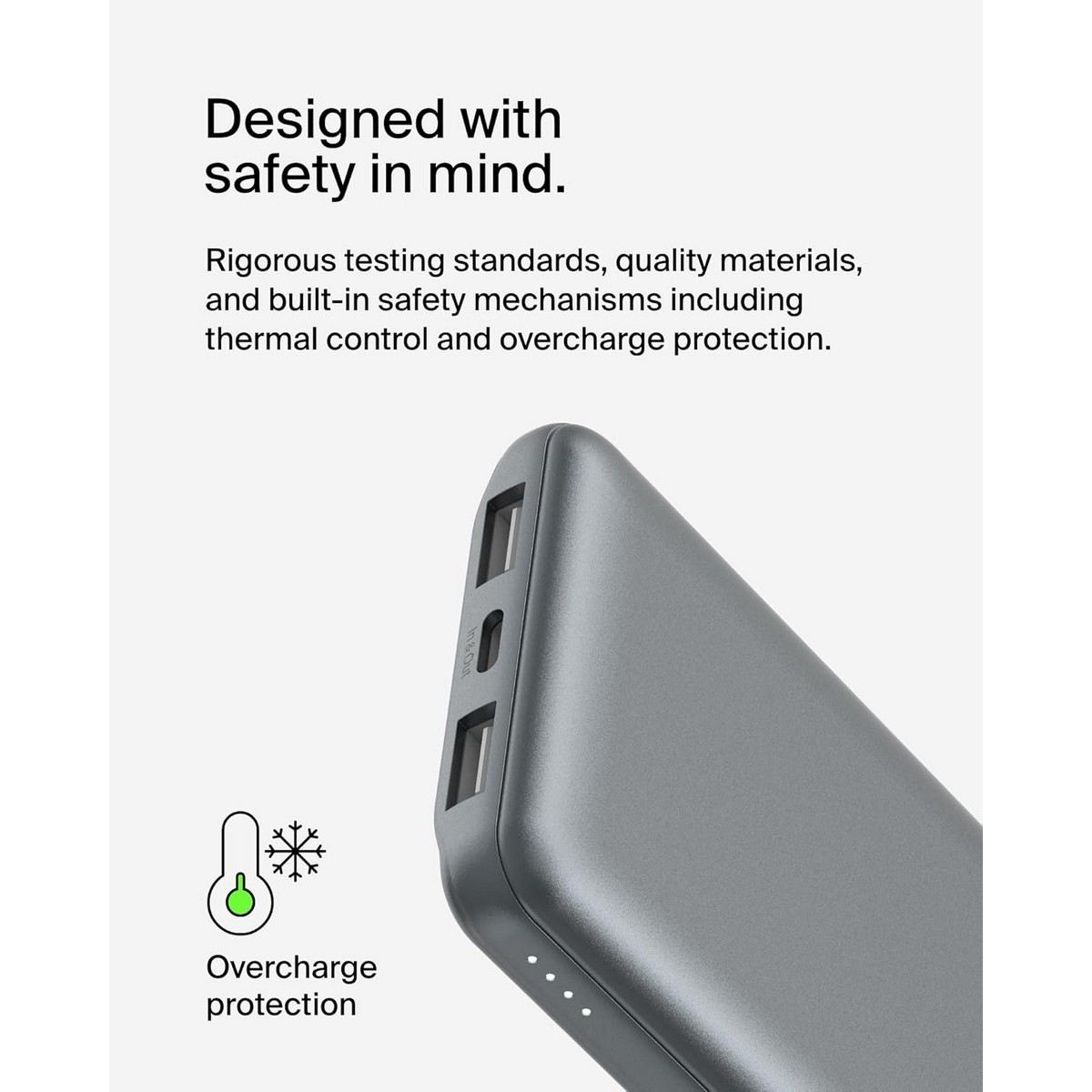 بيلكن باور بانك بوست تشارج بسعة 10000mAh مع 3 منافذ وطقم كابل USB-A إلى USB-C